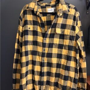Goodfellow & Co Yellow and Black Plaid Shirt
